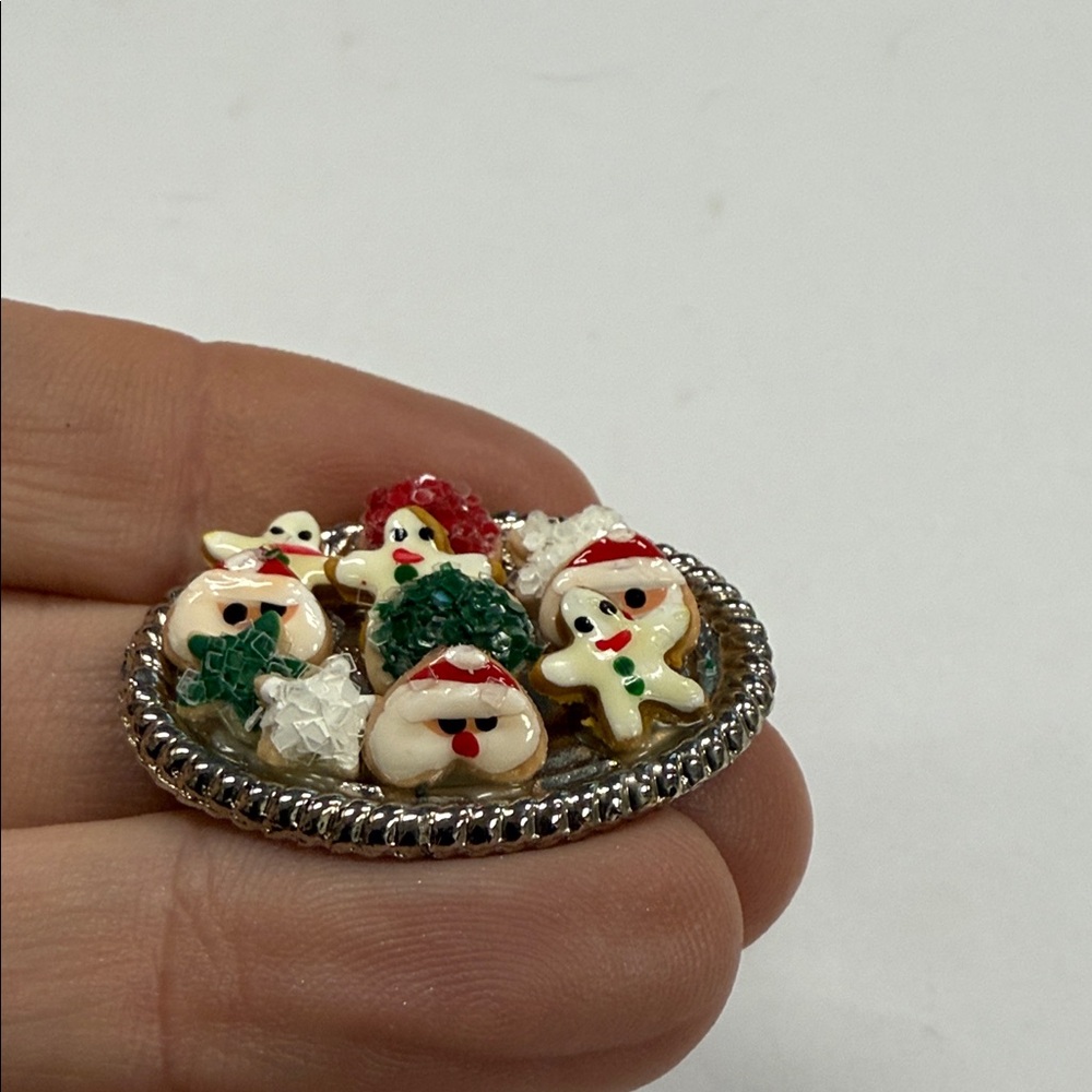 Vintage Antique Doll House Miniature Set Of 6 Christmas Very Detailed, RARE - Picture 2 of 13